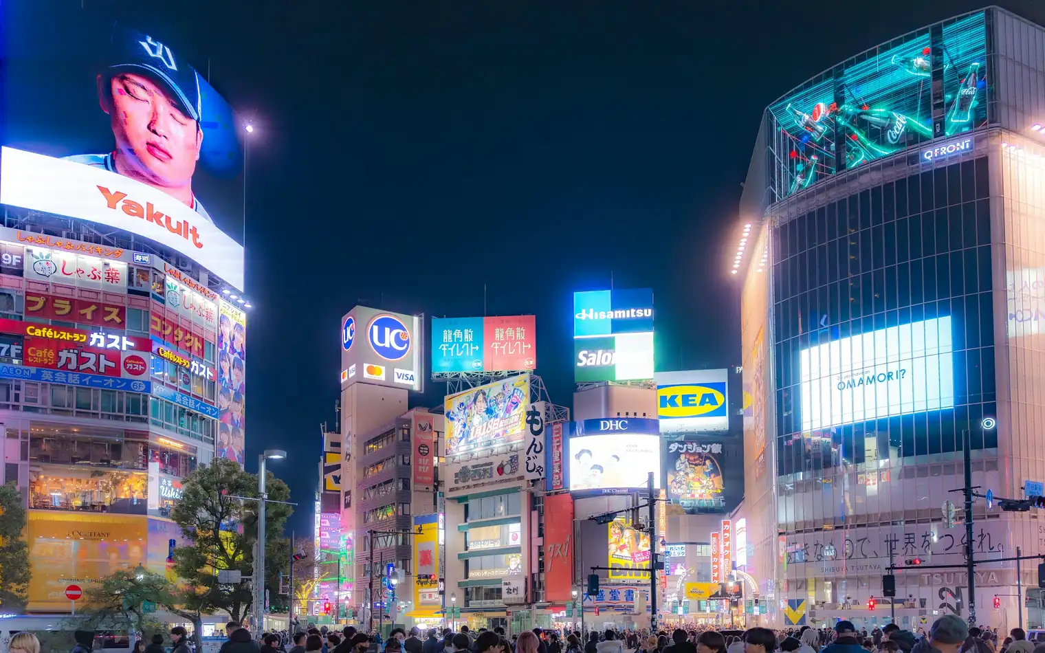 Shibuya Crossing at night, Tokyo, Japan