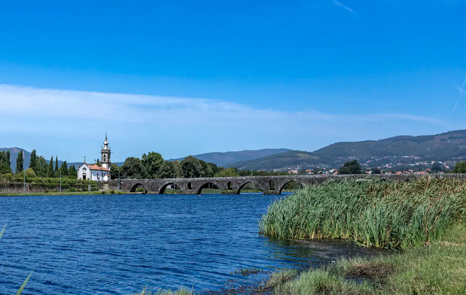 The medieval bridge over the River Lima at Ponte de Lima, a stage town on the Camino Portugués in northern Portugal